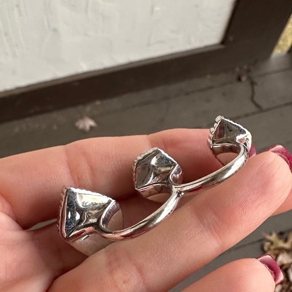 Kendra Scott Silver Drusy 3 Stone Ring - Picture 4 of 4